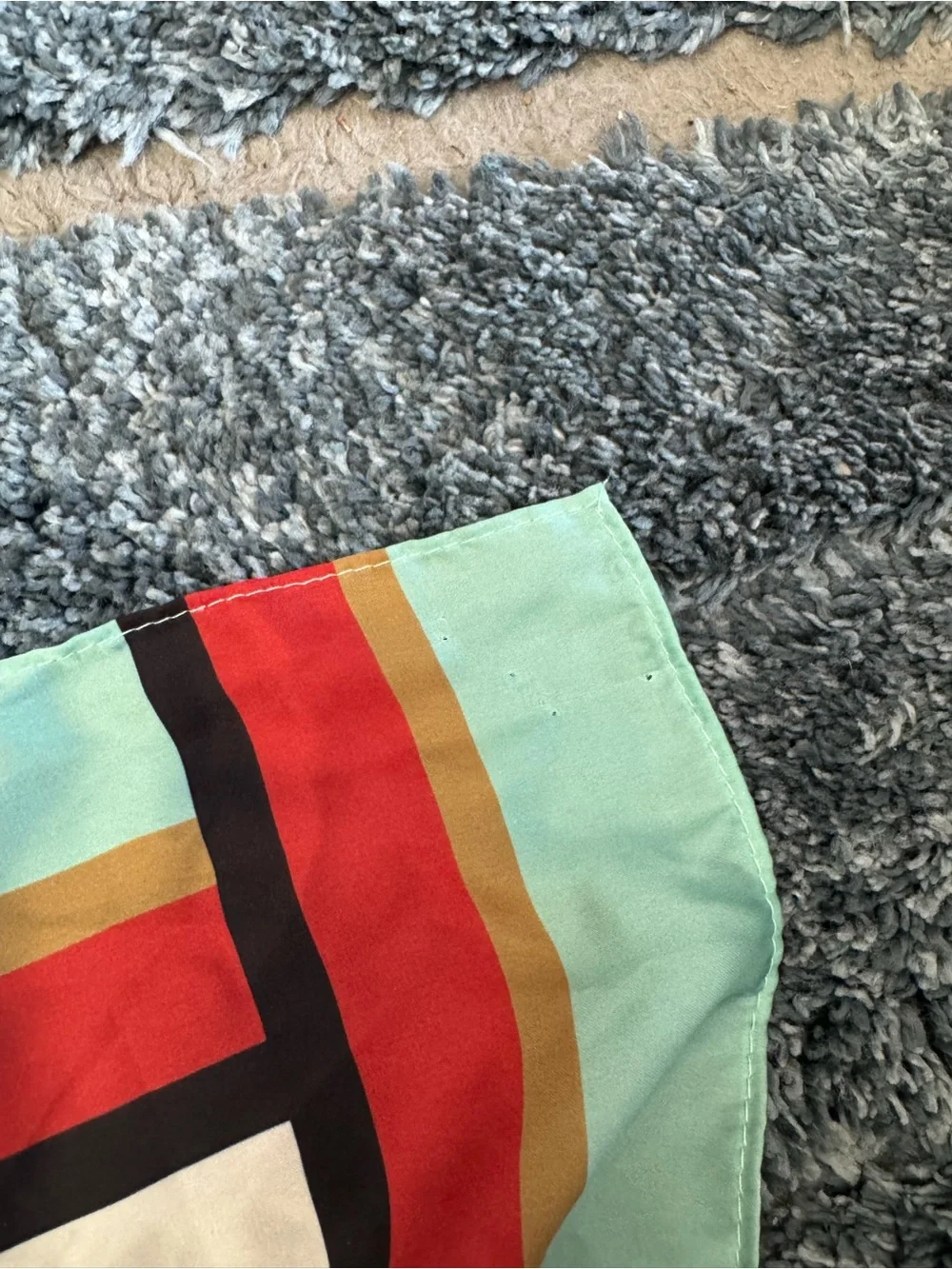 Penhaligon's Teal Vintage Car Print Decorative scarf